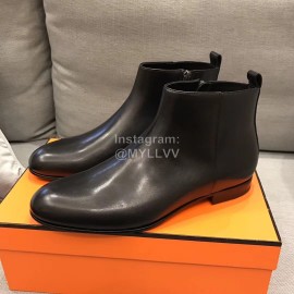 Hermes Cowhide Black Chelsea Boots For Men