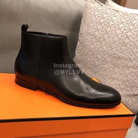 Hermes Cowhide Black Chelsea Boots For Men