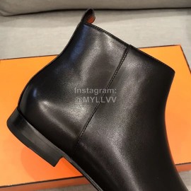 Hermes Cowhide Black Chelsea Boots For Men