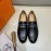 Hermes Cowhide Ostrich Pattern Loafers For Men Black