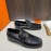 Hermes New Cowhide Casual Loafers For Men Black
