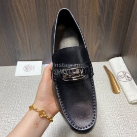 Hermes New Cowhide Casual Loafers For Men Black