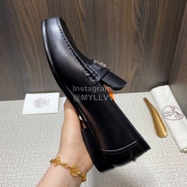 Hermes New Cowhide Casual Loafers For Men Black