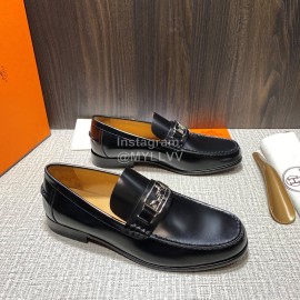 Hermes New Black Cowhide Casual Loafers For Men 