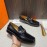 Hermes New Black Cowhide Casual Loafers For Men 