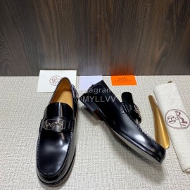 Hermes New Black Cowhide Casual Loafers For Men 