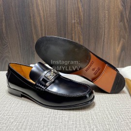 Hermes New Black Cowhide Casual Loafers For Men 