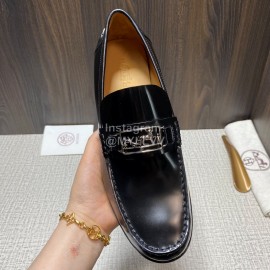 Hermes New Black Cowhide Casual Loafers For Men 