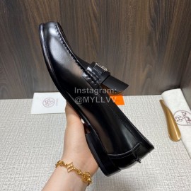 Hermes New Black Cowhide Casual Loafers For Men 
