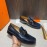 Hermes New Cowhide Casual Loafers For Men Blue