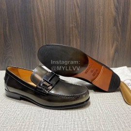 Hermes New Cowhide Casual Loafers For Men Coffee