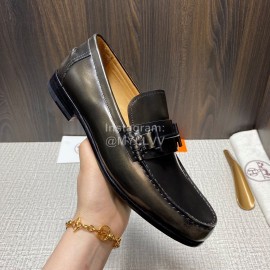Hermes New Cowhide Casual Loafers For Men Coffee