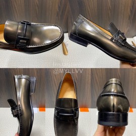 Hermes New Cowhide Casual Loafers For Men Coffee