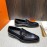 Hermes Belt Buckle Shape Leather Loafers For Men Black