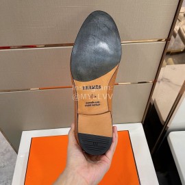 Hermes Soft Cowhide Casual Loafers For Men Brown