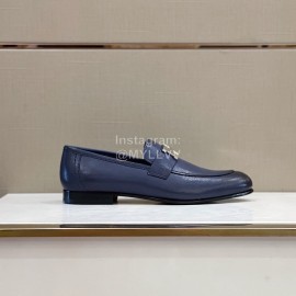 Hermes Soft Cowhide Casual Loafers For Men Blue
