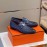 Hermes Soft Cowhide Casual Loafers For Men Blue