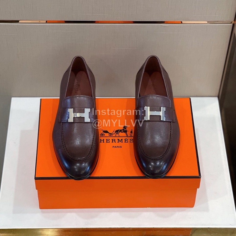 Hermes Soft Cowhide Casual Loafers For Men 