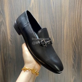 Hermes Vintage Cowhide Casual Loafers For Men Black