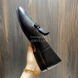 Hermes Vintage Cowhide Casual Loafers For Men Black