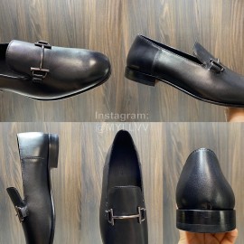 Hermes Vintage Cowhide Casual Loafers For Men Black