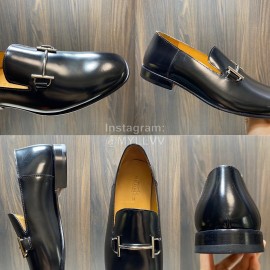 Hermes Vintage Black Cowhide Casual Loafers For Men 