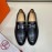 Hermes Black Cowhide Business Loafers For Men 