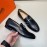 Hermes Black Cowhide Business Loafers For Men 