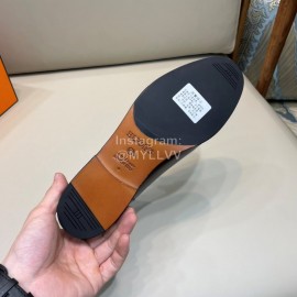 Hermes Cowhide Business Loafers For Men Brown