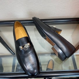Hermes Calf Leather Business Loafers For Men Black