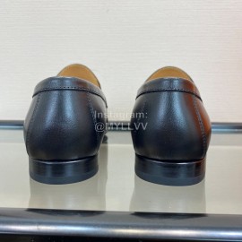 Hermes Black Calf Leather Business Loafers For Men 