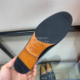 Hermes Black Calf Leather Business Loafers For Men 