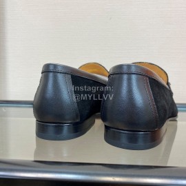 Hermes Velvet Calf Leather Business Loafers For Men Black