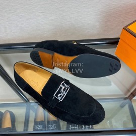 Hermes Velvet Calf Leather Business Loafers For Men 