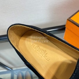 Hermes Velvet Calf Leather Business Loafers For Men 