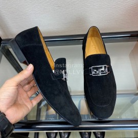Hermes Velvet Calf Leather Business Loafers For Men 