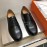 Hermes Calf Leather Lace Up Business Shoes For Men Black