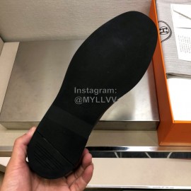 Hermes Calf Leather Lace Up Business Shoes For Men Coffee