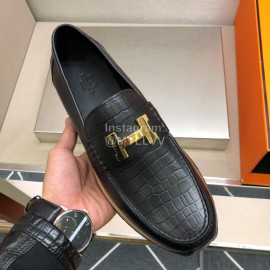 Hermes Calf Leather H Buckle Business Shoes For Men