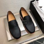 Hermes Black Calf Leather Business Shoes For Men 