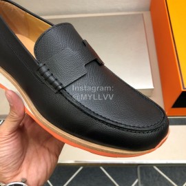 Hermes Black Calf Leather Business Shoes For Men 