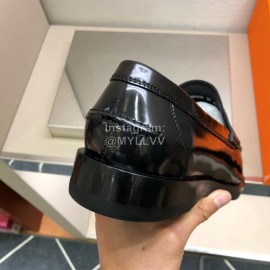 Hermes Calf Leather Business Shoes Black For Men