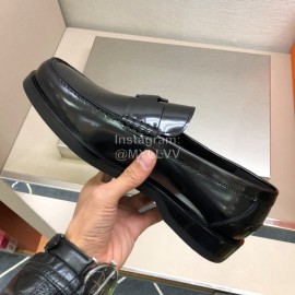 Hermes Calf Leather Business Shoes Black For Men