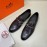 Hermes Fashion Calf Leather Business Shoes For Men Coffee