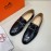 Hermes Fashion Calf Leather Business Shoes For Men Black