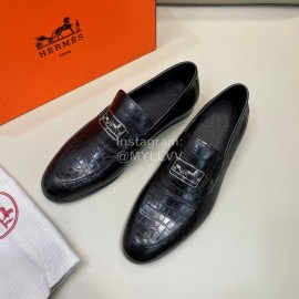 Hermes Crocodile Calf Leather Business Shoes For Men