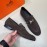 Hermes Velvet Cowhide Casual Business Shoes For Men Coffee