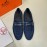 Hermes Blue Velvet Cowhide Casual Business Shoes For Men