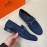 Hermes Blue Velvet Cowhide Casual Business Shoes For Men