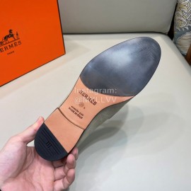 Hermes Velvet Cowhide Casual Business Shoes For Men Beige